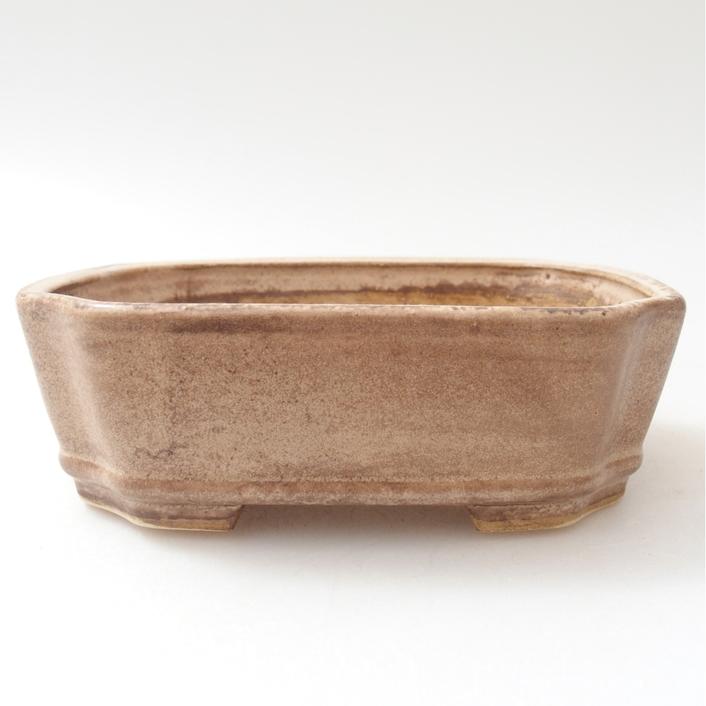 Ciotola per bonsai in ceramica 14 x 12 x 4,5 cm, colore beige