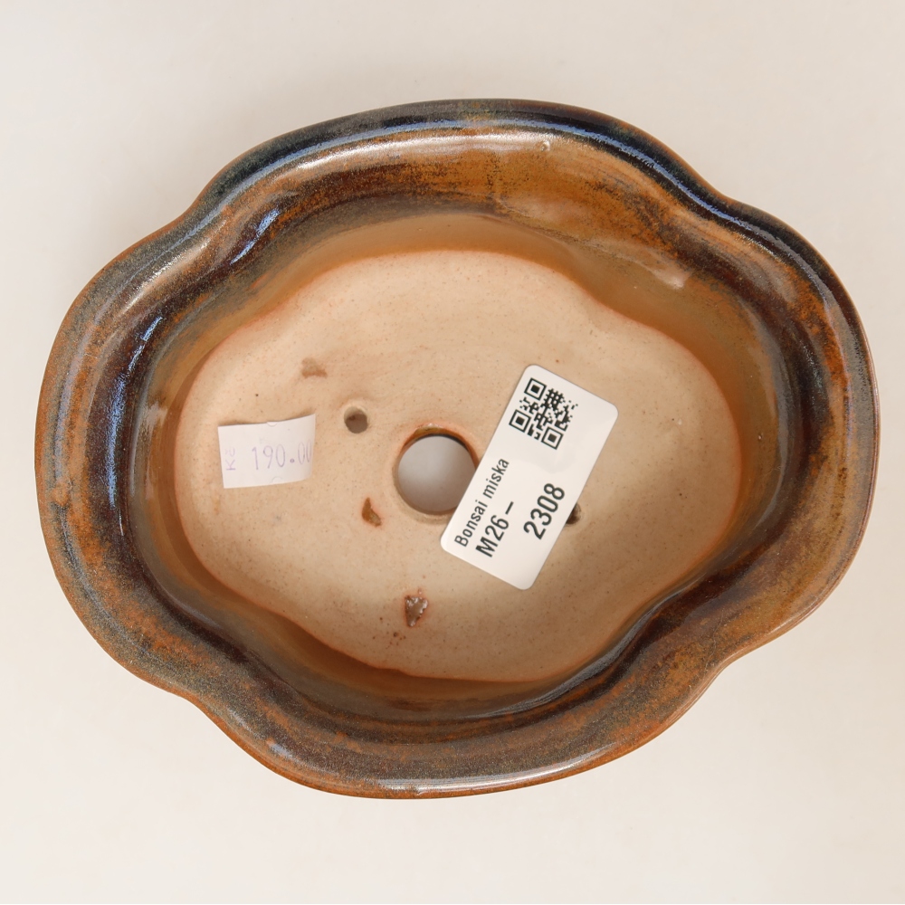 Vaso da bonsai in ceramica 13,5 x 11 x 6 cm, colore marrone