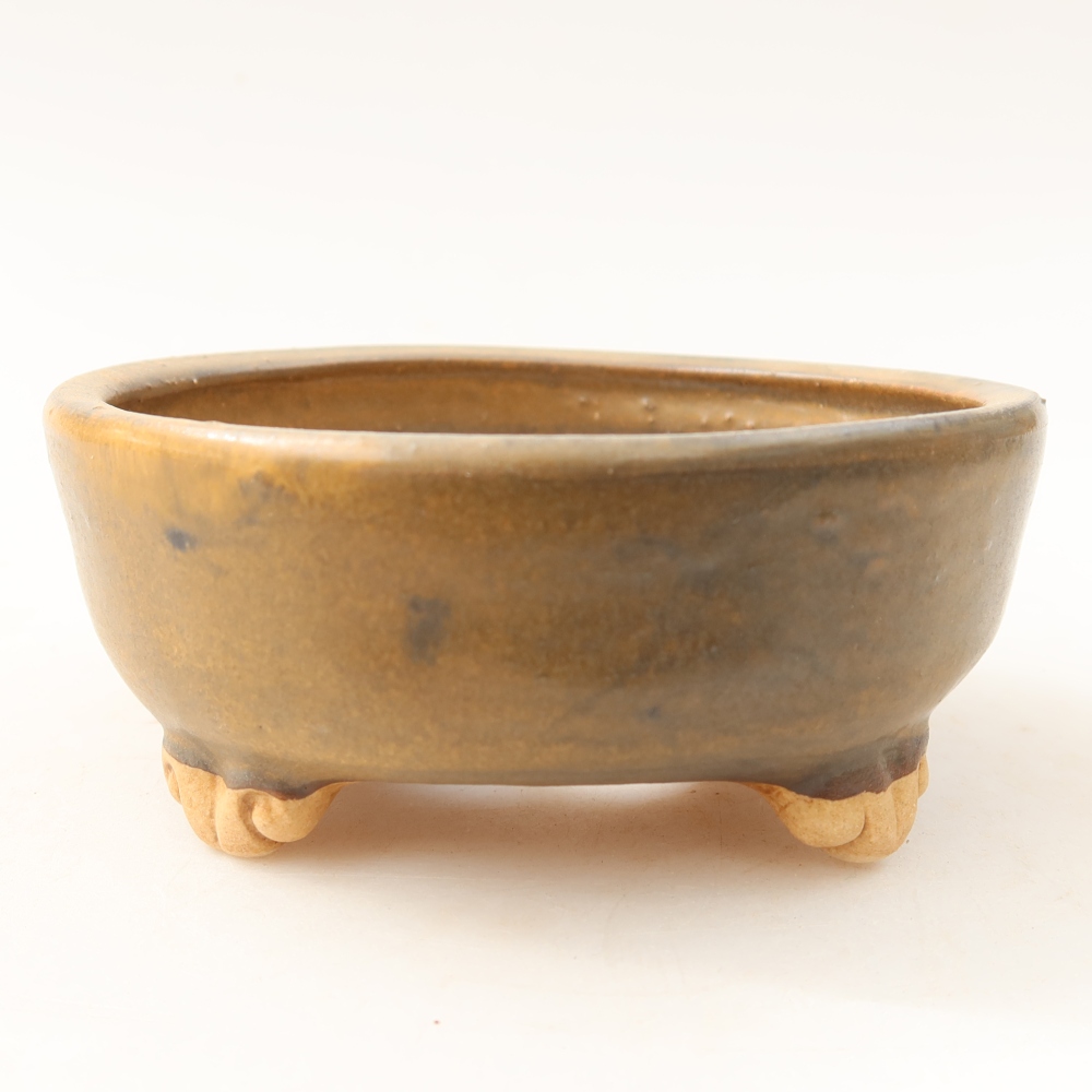 Ciotola per bonsai in ceramica 10,5 x 10,5 x 4 cm, marrone