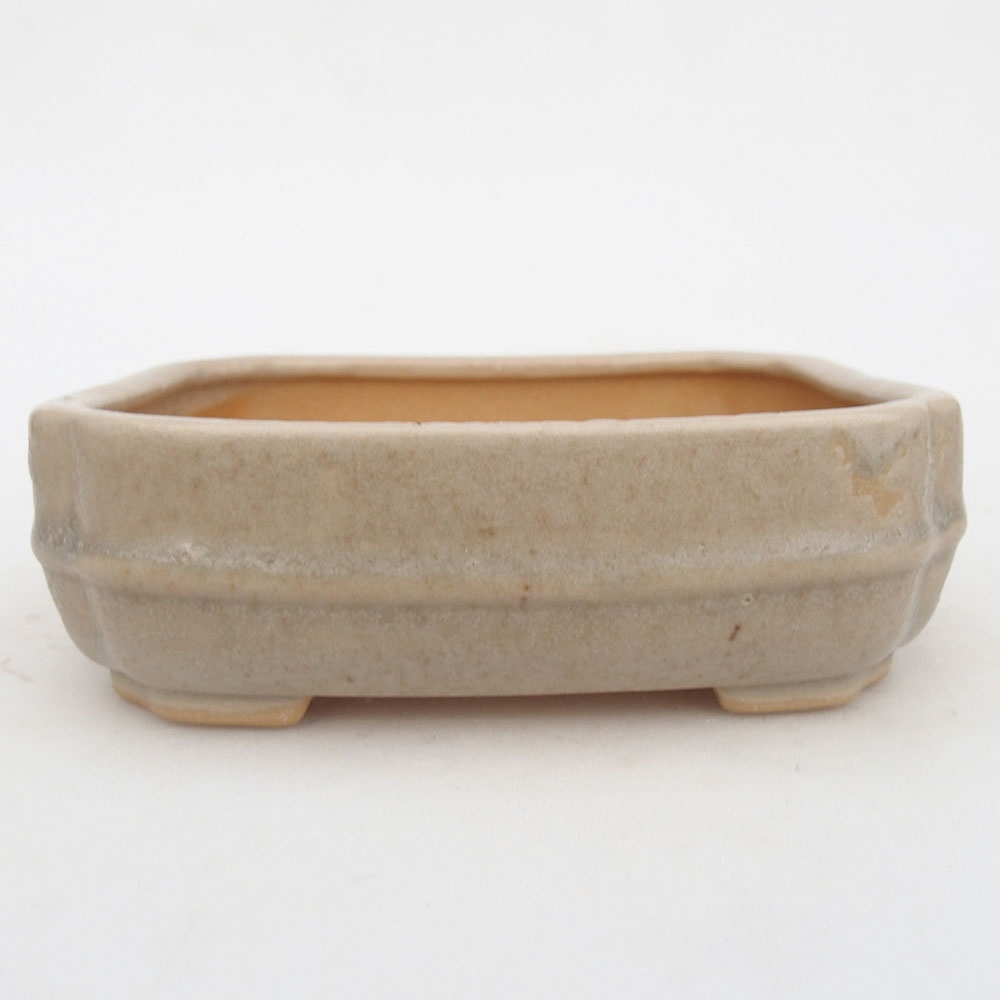 Ciotola per bonsai in ceramica 12 x 10,5 x 4 cm, colore beige