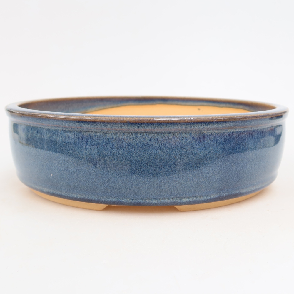 Vaso da bonsai in ceramica 22,5 x 22,5 x 6,5 cm, colore blu