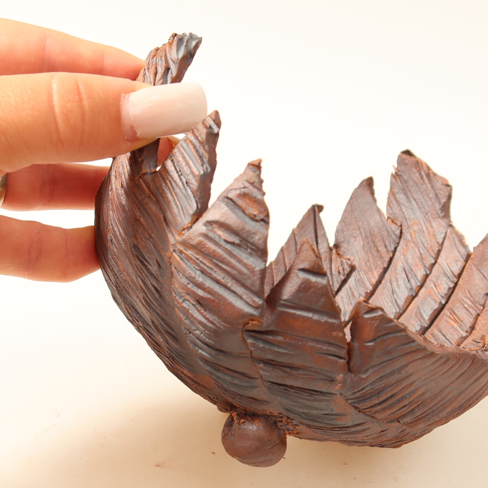 Guscio in ceramica  14,5 x 11 x 11 cm, colore marrone