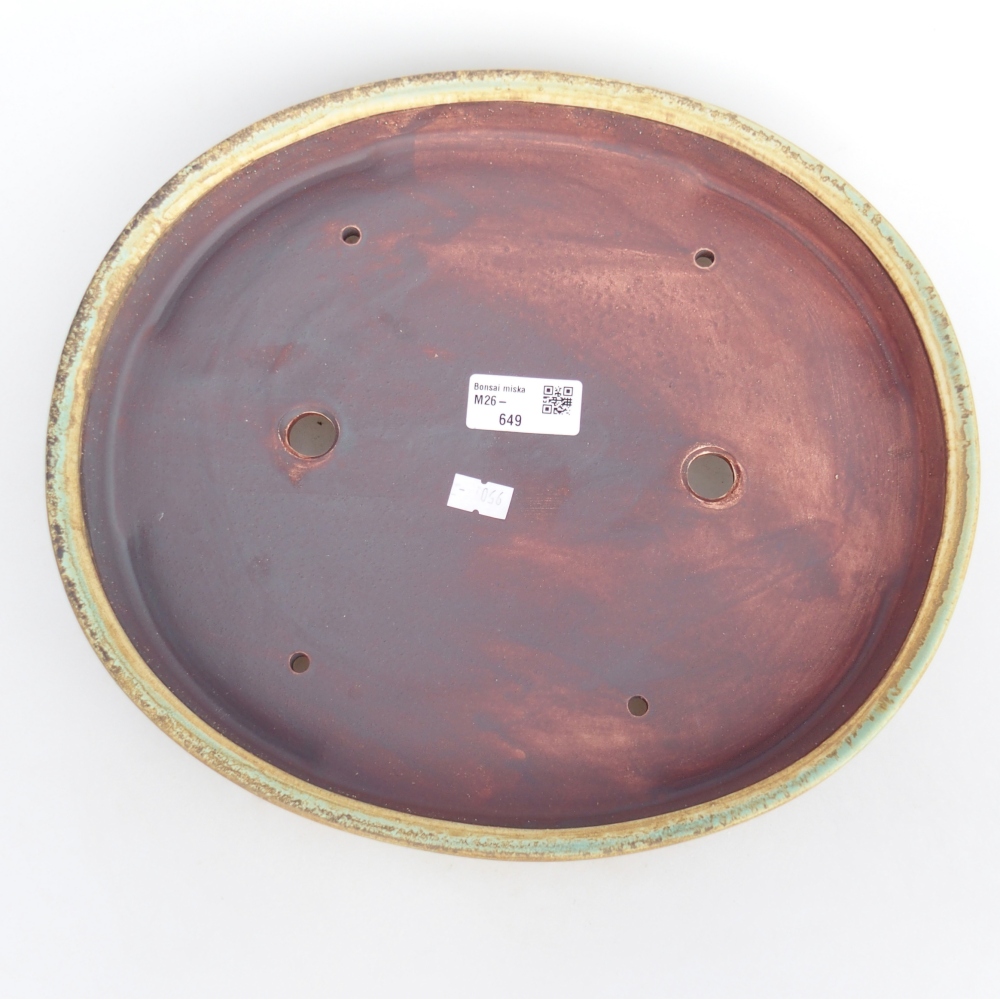 Ciotola bonsai in ceramica 31 x 27 x 4,5 cm, verde