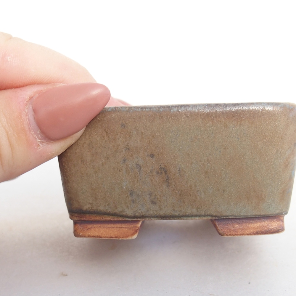 Ciotola per bonsai in ceramica 6 x 6 x 3 cm, marrone