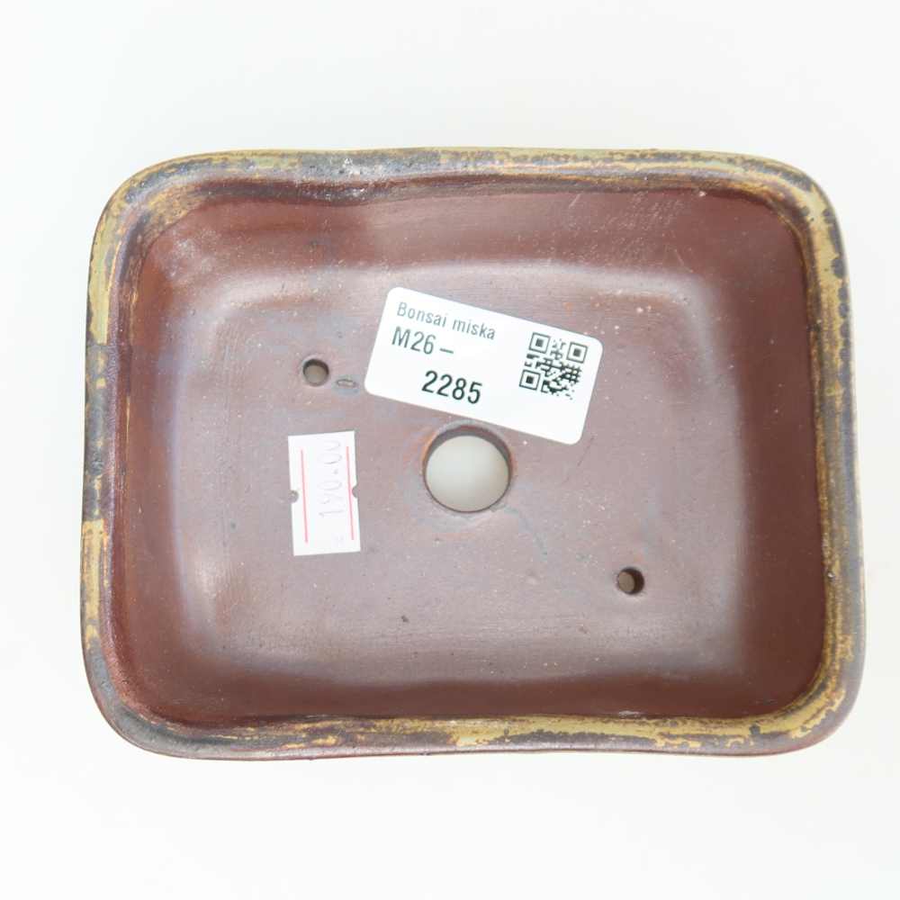 Vaso da bonsai in ceramica 12,5 x 9,5 x 4 cm, colore marrone