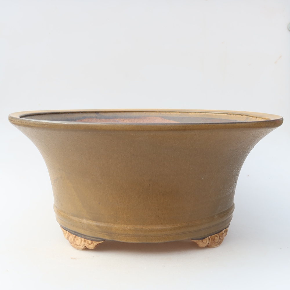 Vaso da bonsai in ceramica 31,5 x 31,5 x 14,5 cm, colore marrone