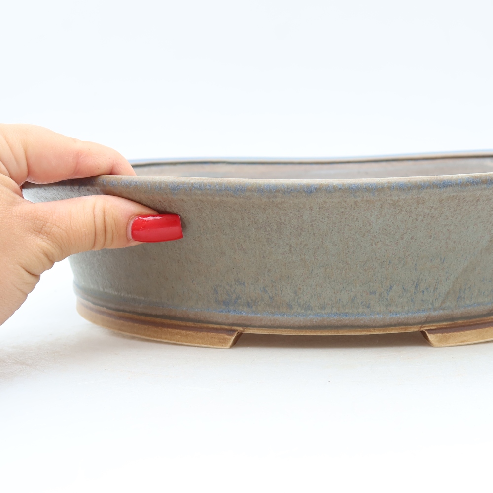 Ciotola bonsai in ceramica 26,5 x 24 x 5,5 cm, colore blu