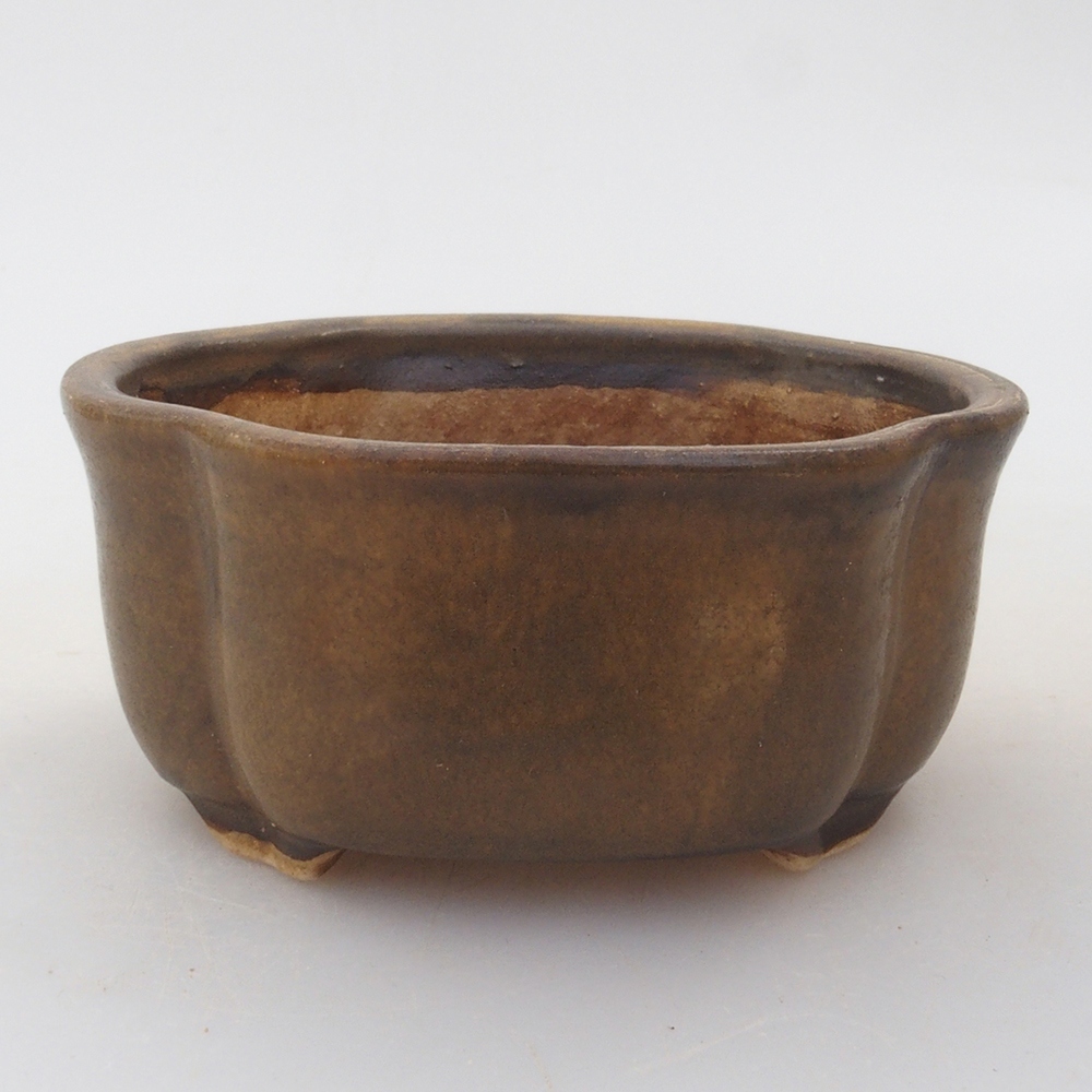 Ciotola per bonsai in ceramica 10 x 8,5 x 4 cm, marrone