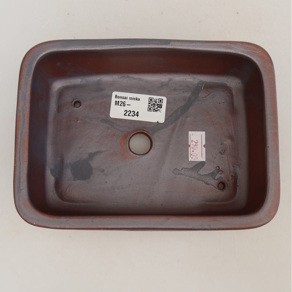 Vaso da bonsai in ceramica 17 x 12,5 x 5,5 cm, colore metallizzato