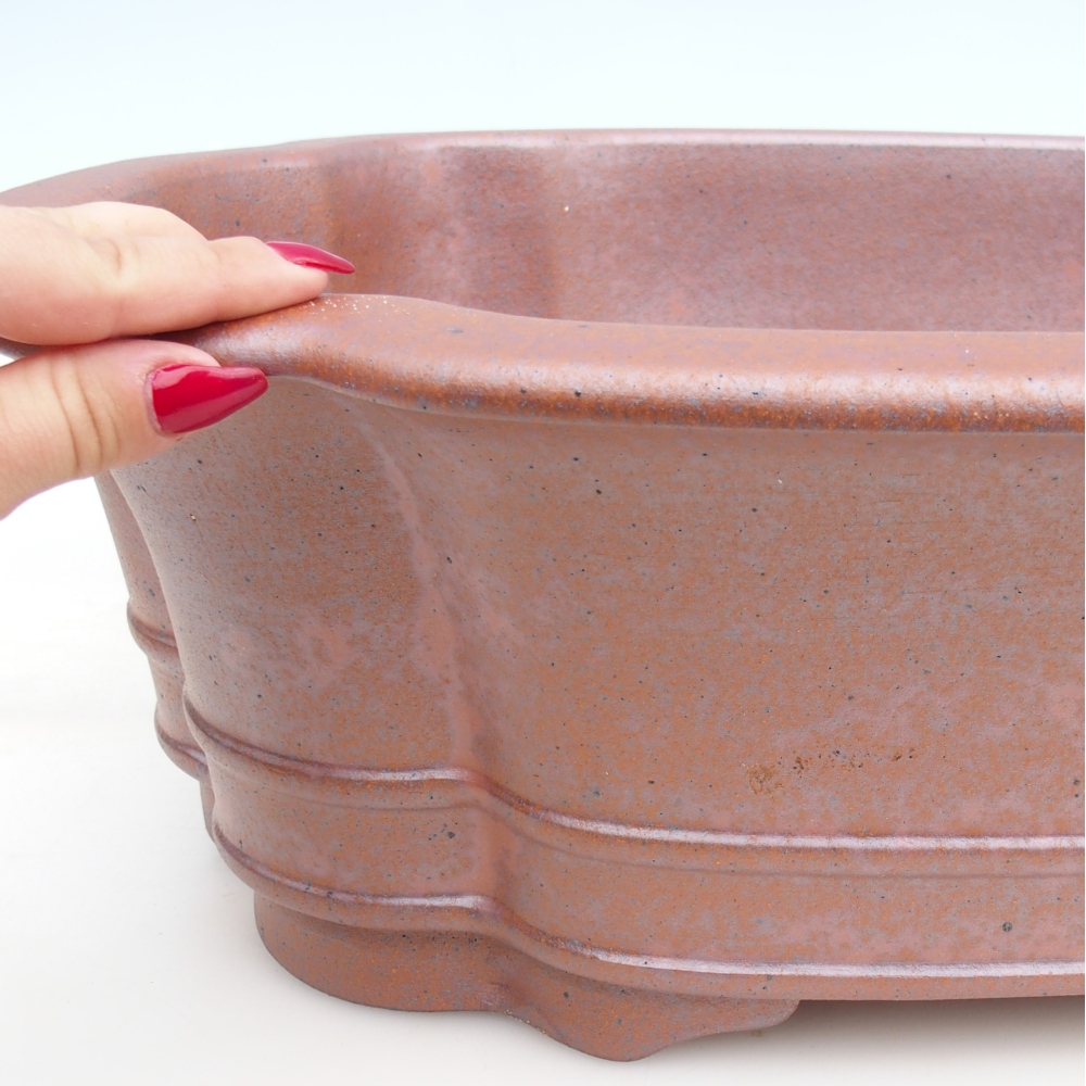 Ciotola bonsai in ceramica 51 x 44 x 15,5 cm, colore metallo - SOLO RITIRO PERSONALE o trasporto su pallet