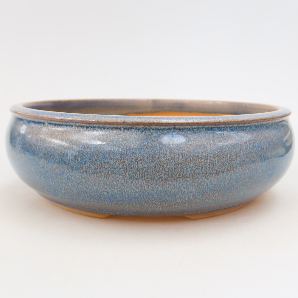 Vaso da bonsai in ceramica 21,5 x 21,5 x 7 cm, colore blu