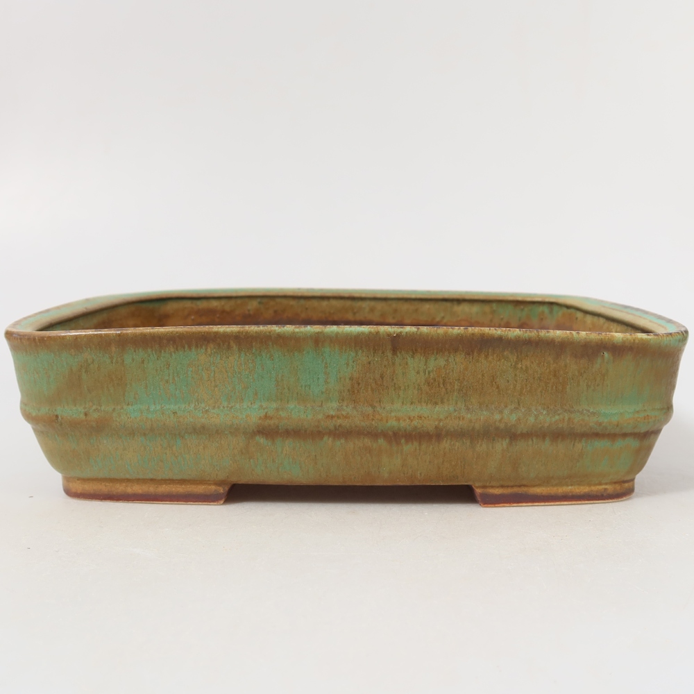 Vaso da bonsai in ceramica 22,5 x 18 x 6 cm, colore verde
