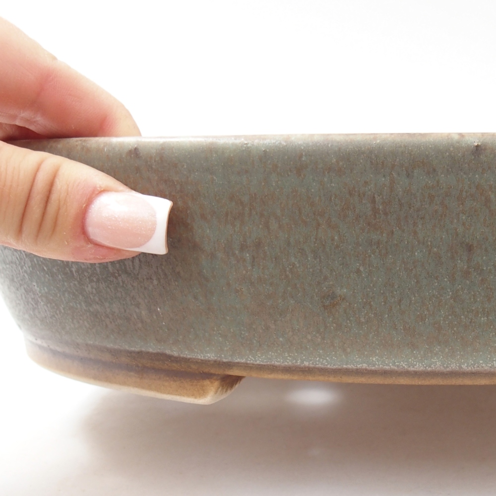 Ciotola per bonsai in ceramica 28,5 x 25 x 6 cm, verde