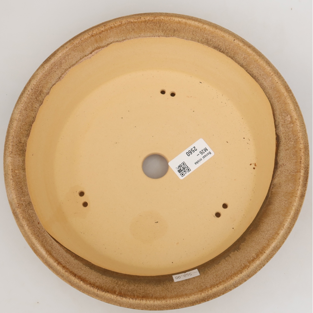Vaso da bonsai in ceramica 25,5 x 25,5 x 6,5 cm, colore marrone