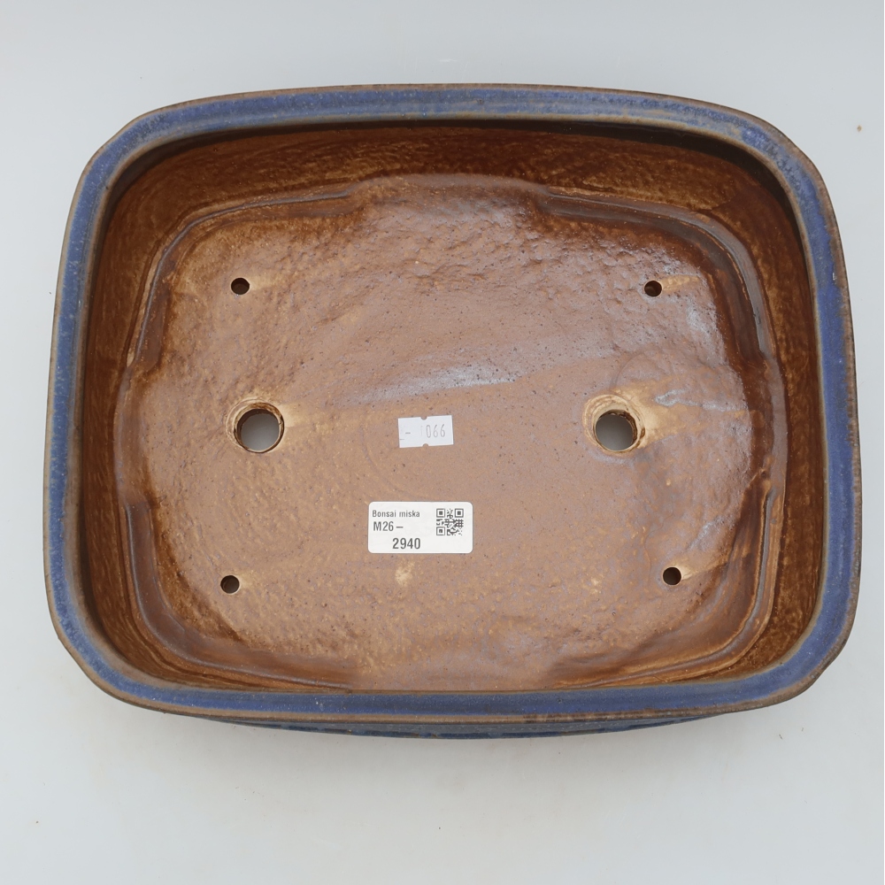 Vaso in ceramica per bonsai 29,5 x 23 x 7 cm, colore blu