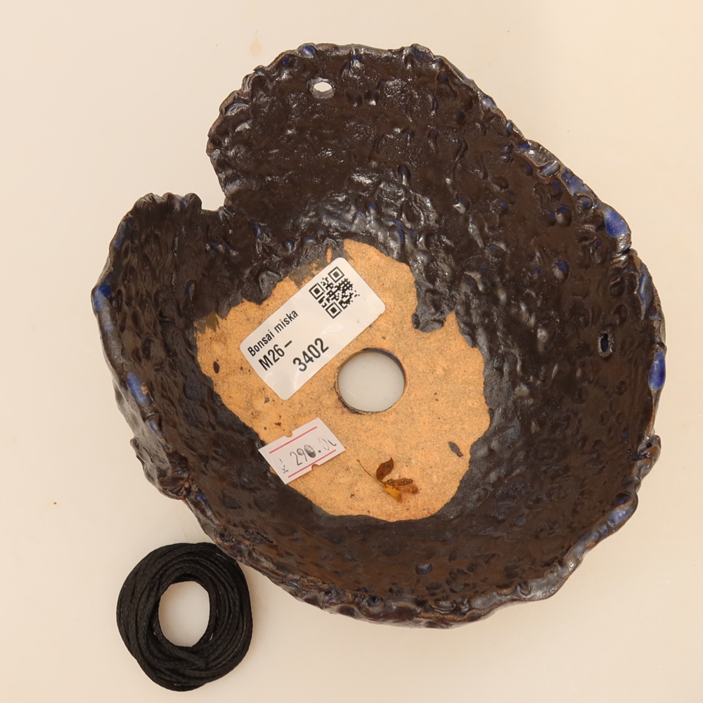 Contenitore in ceramica per Kokedama 14 x 12 x 8,5 cm, colore blu
