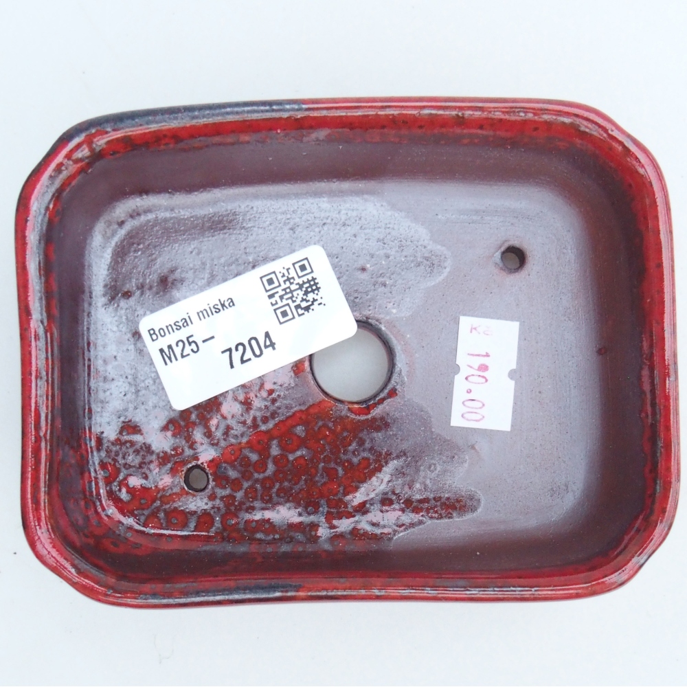 Ciotola bonsai in ceramica 26 x 26 x 8 cm, colore rosso