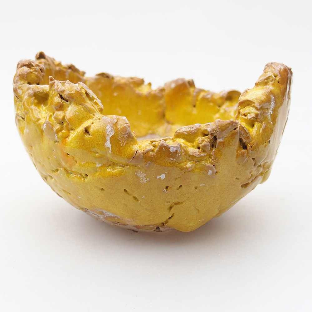 Conchiglia in ceramica 9 x 8,5 x 5,5 cm, colore giallo