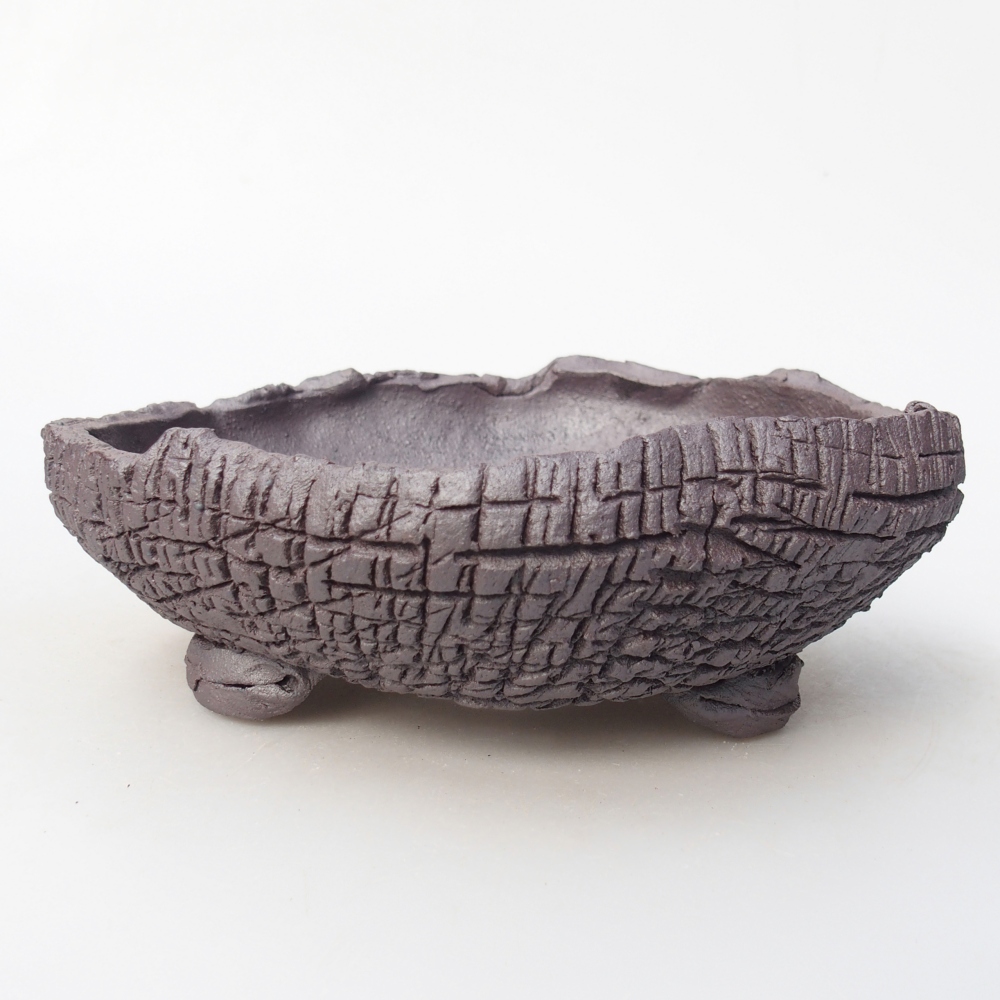 Ciotola bonsai in ceramica 17 x 16 x 6 cm, colore metallo