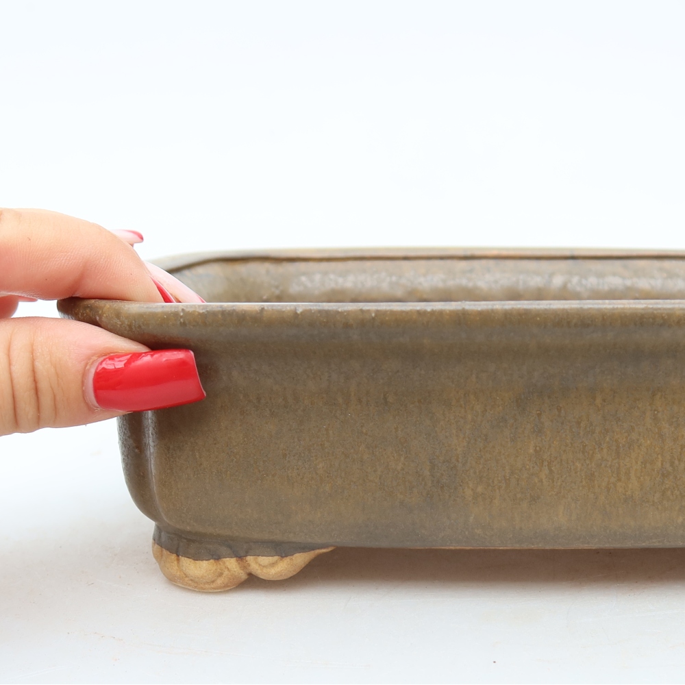 Vaso da bonsai in ceramica 20 x 17,5 x 6 cm, colore marrone