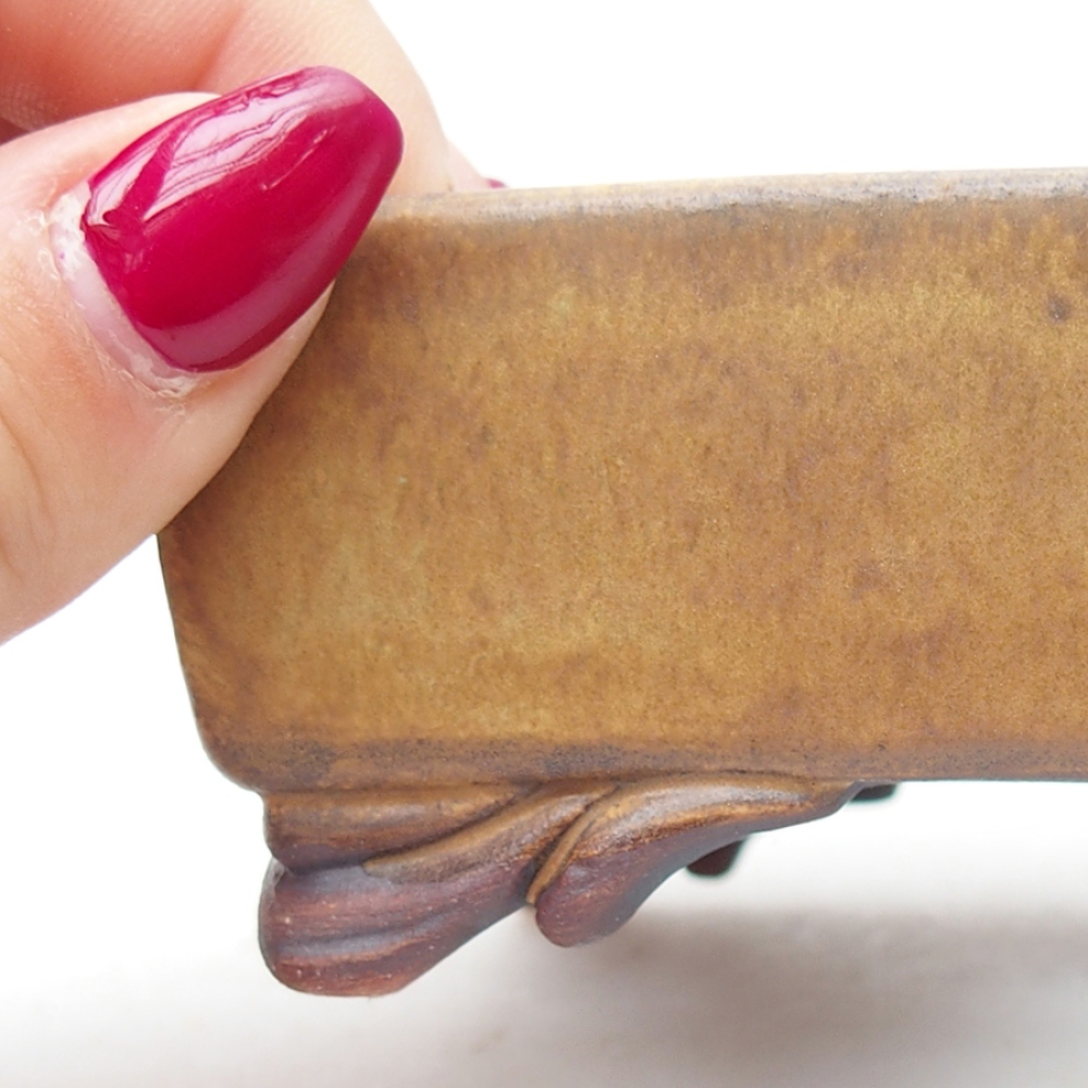 Ciotola per bonsai in ceramica 10 x 8,5 x 4 cm, verde