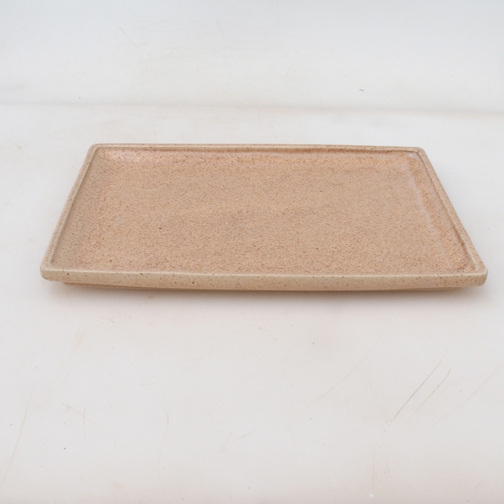 Piattino bonsai rettangolo 22,5 x 17 x 1,5 cm - beige