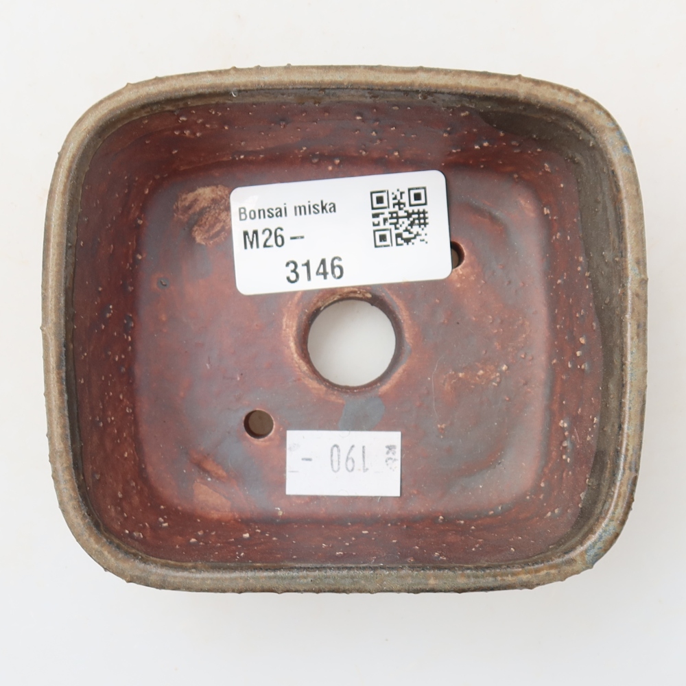 Ciotola per bonsai in ceramica 10 x 8,5 x 4 cm, marrone
