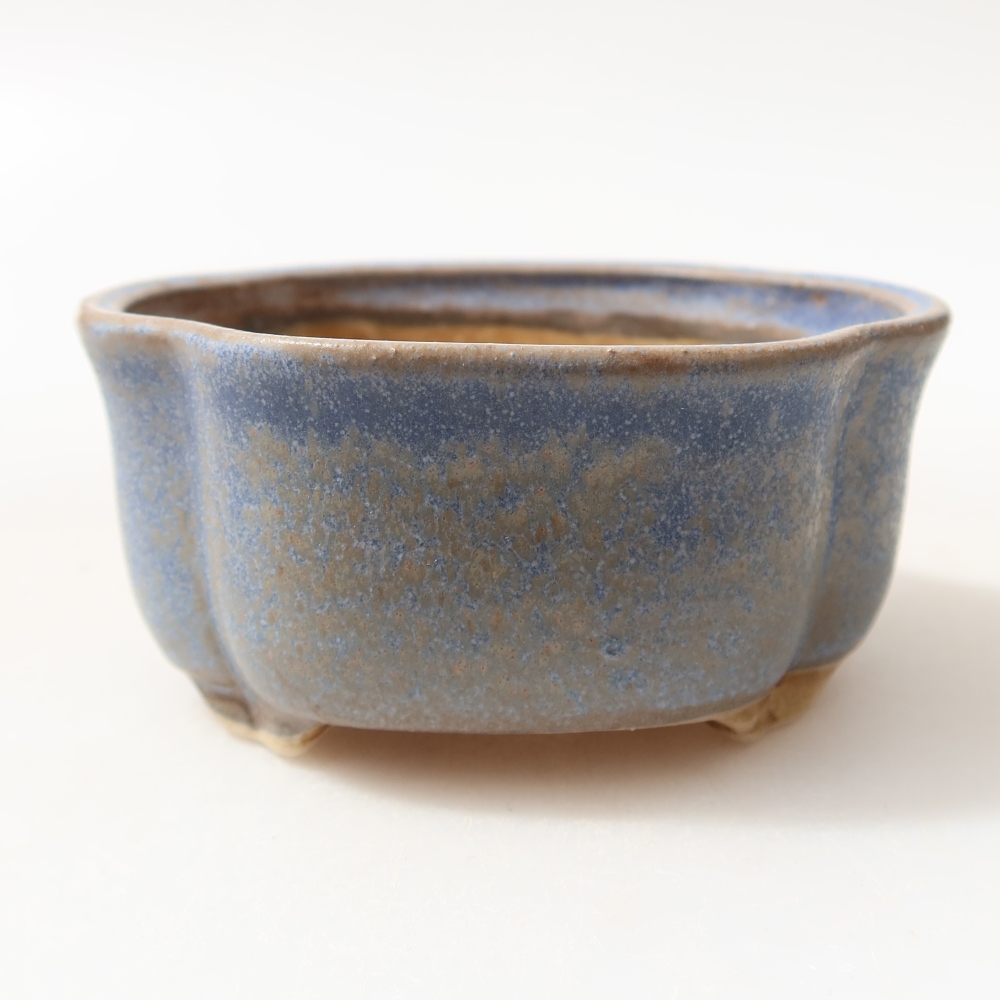 Vaso in ceramica per bonsai 8 x 7,5 x 3,5 cm, colore blu
