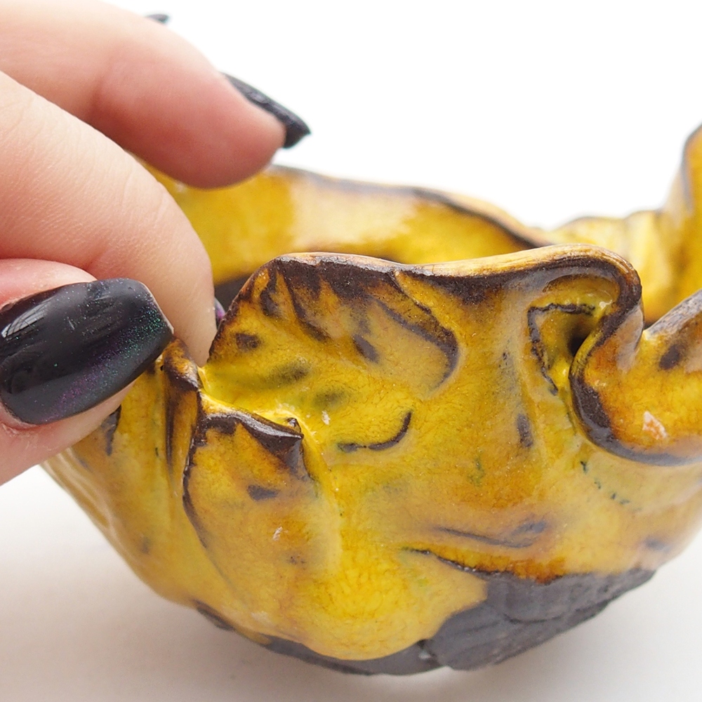 Guscio in ceramica 9 x 8,5 x 6,5 cm , giallo