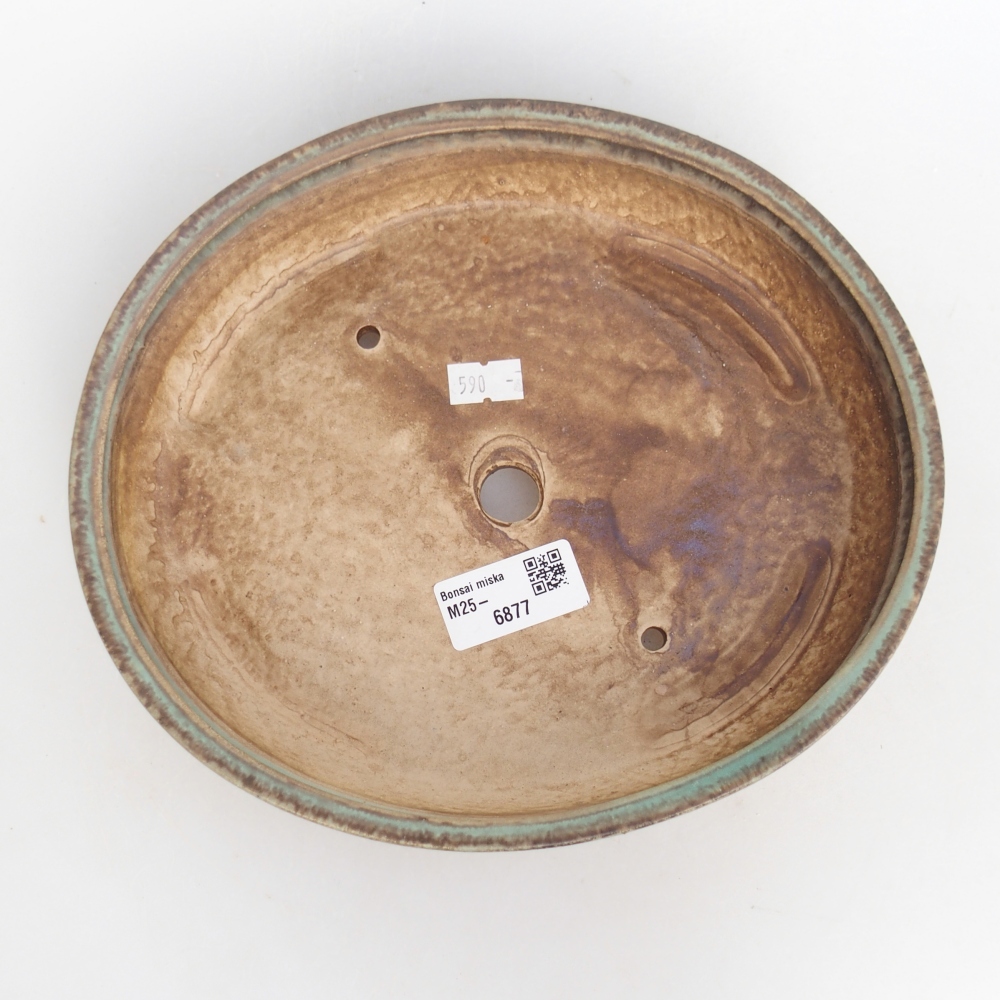 Ciotola bonsai in ceramica 22,5 x 20 x 4,5 cm, verde
