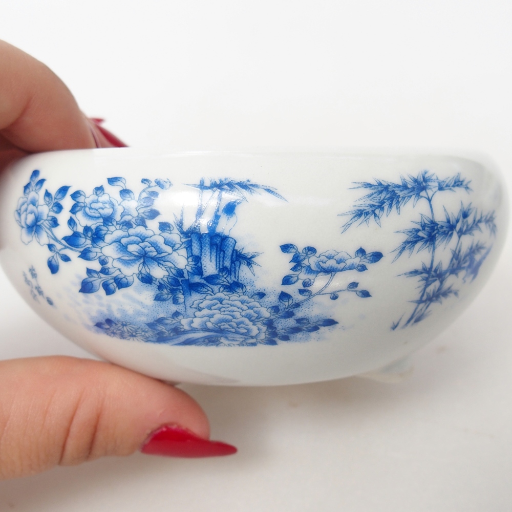 Ciotola per bonsai in ceramica 10 x 10 x 5 cm, colore bianco