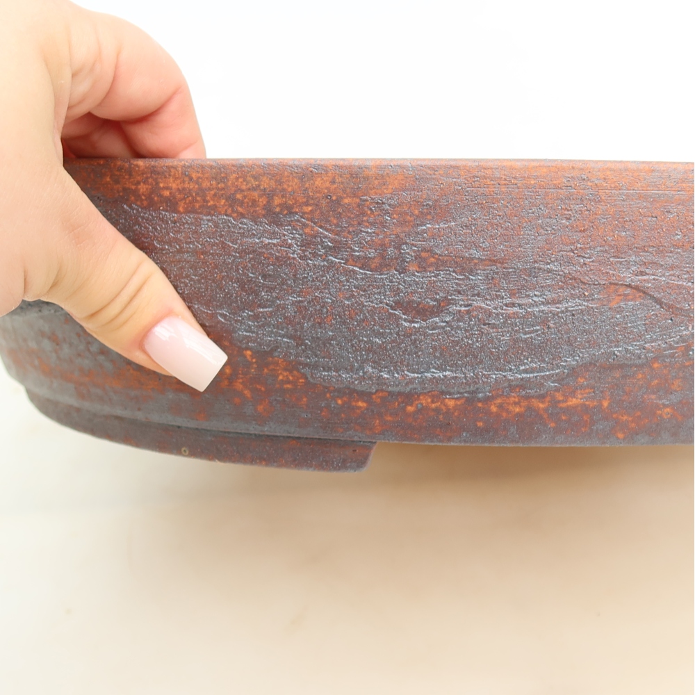 Vaso da bonsai in ceramica 37 x 30 x 7,5 cm, colore metallizzato