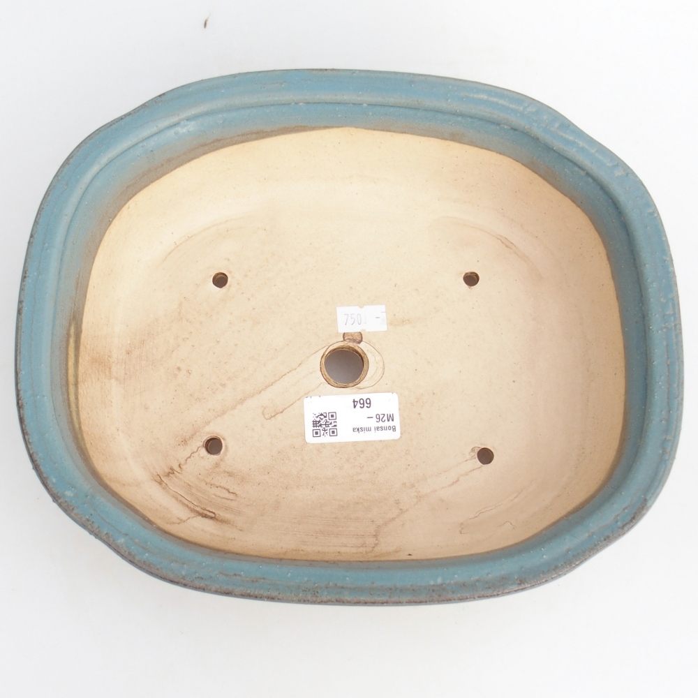 Ciotola per bonsai in ceramica 25,5 x 21,5 x 8 cm, colore blu