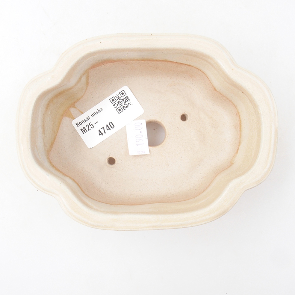 Ciotola per bonsai in ceramica 13,5 x 10 x 5 cm, colore beige