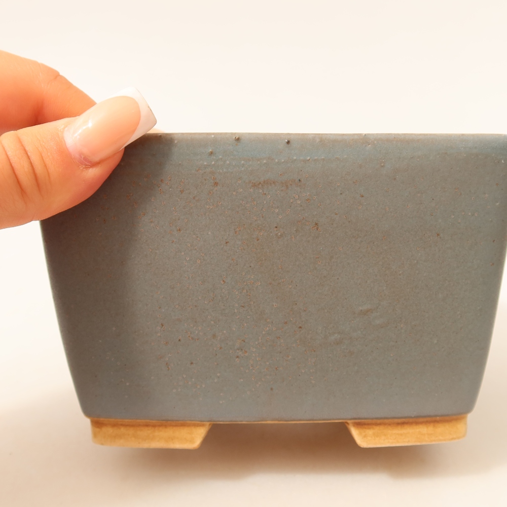 Vaso da bonsai in ceramica 13 x 13 x 8 cm, colore blu