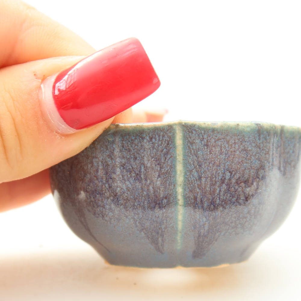 Vaso in ceramica per bonsai 6 x 6 x 3 cm, colore grigio