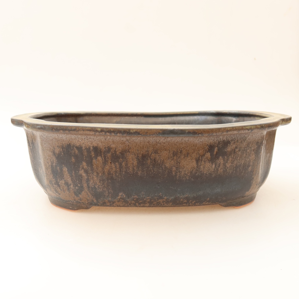 Vaso da bonsai in ceramica 24,5 x 21 x 7,5 cm, colore marrone