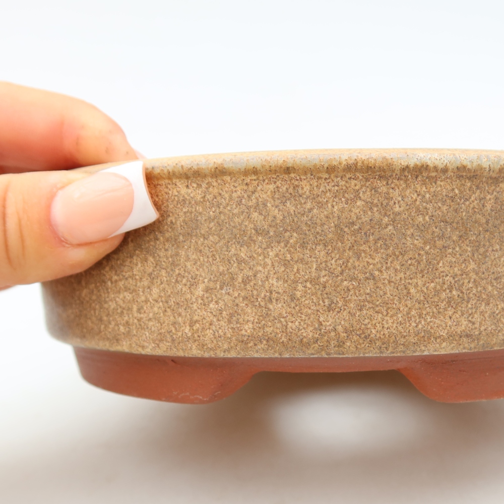 Vaso da bonsai in ceramica 15,5 x 15,5 x 4,5 cm, colore marrone