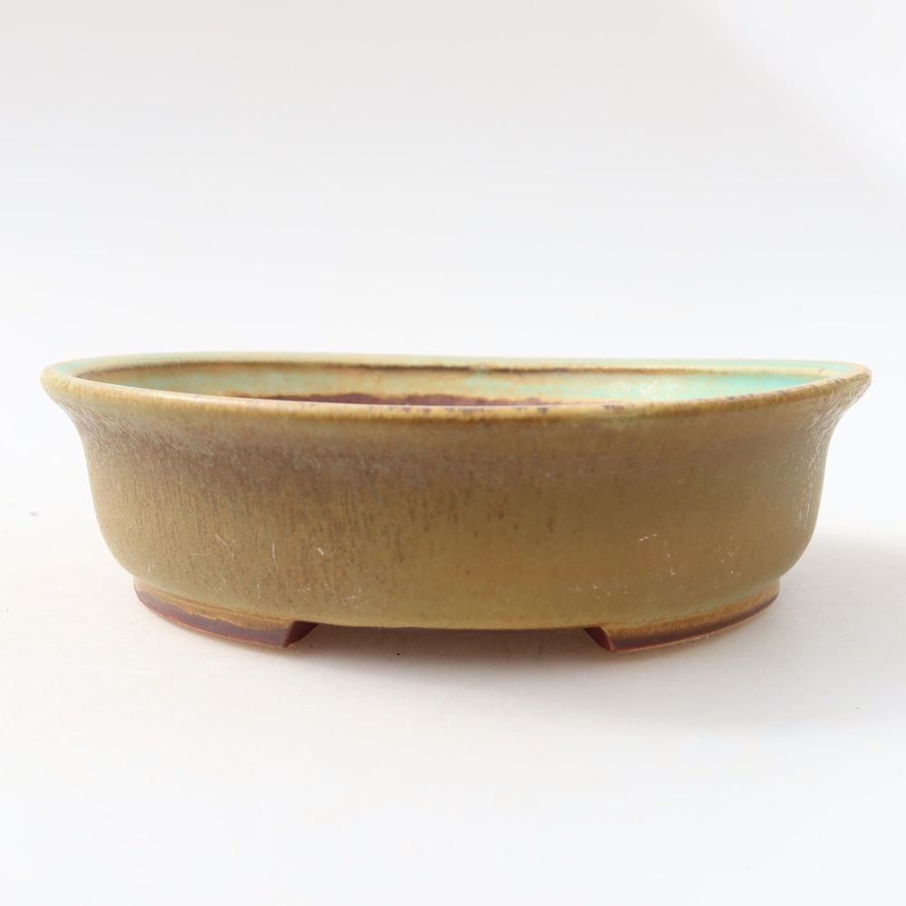 Vaso da bonsai in ceramica 15,5 x 14,5 x 4 cm, colore verde