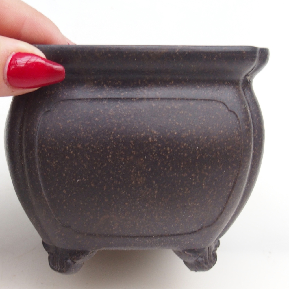 Ciotola per bonsai in ceramica 10 x 10 x 8 cm, marrone ocra