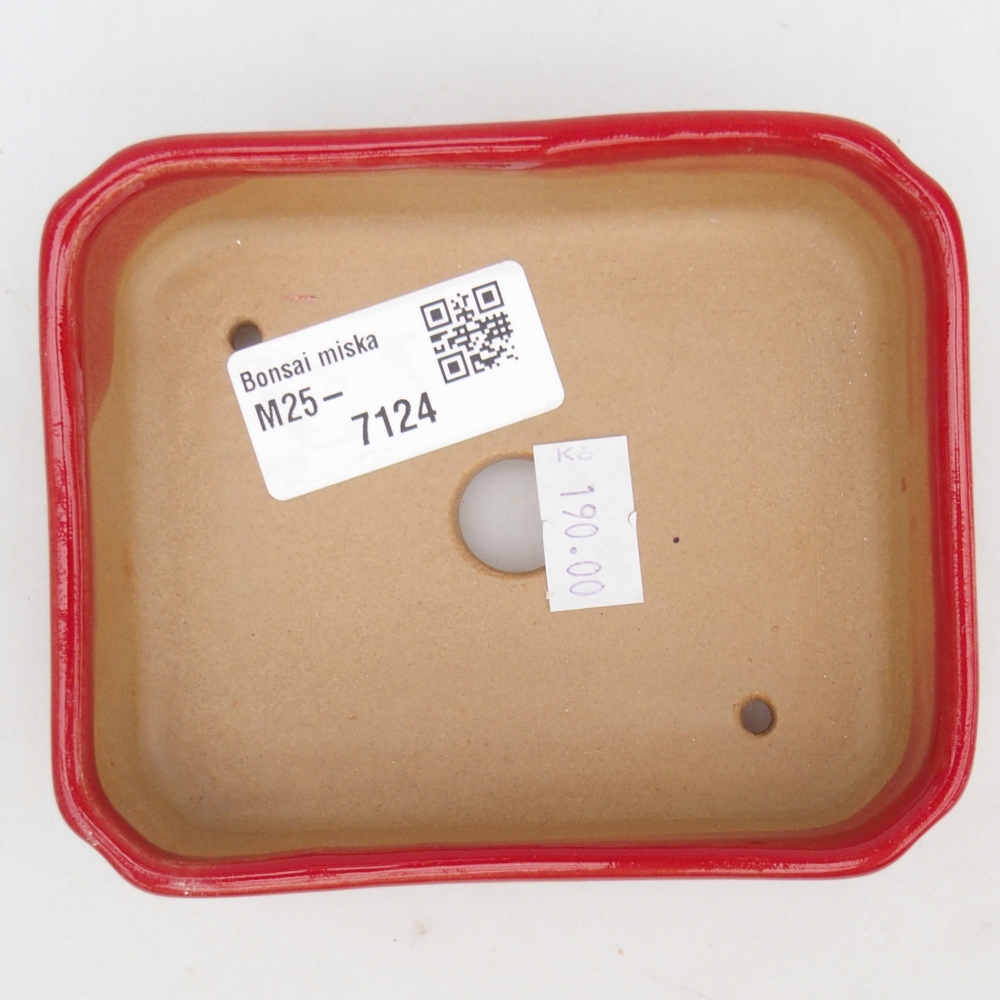 Ciotola bonsai in ceramica 26 x 26 x 8 cm, colore rosso