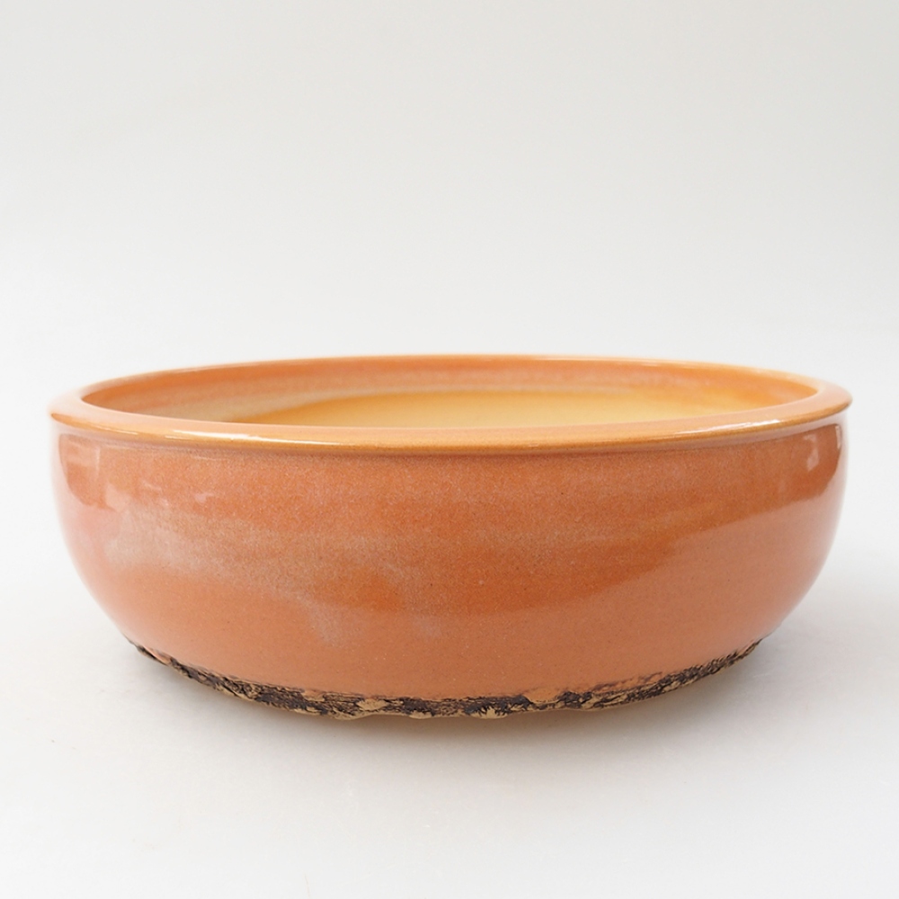 Ciotola per bonsai in ceramica 20,5 x 20,5 x 6 cm, arancione