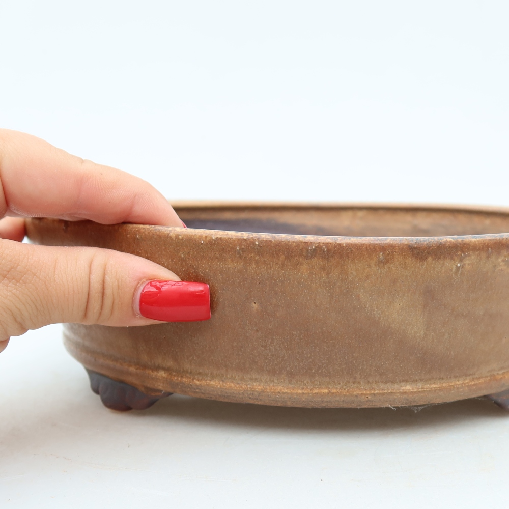 Ciotola bonsai in ceramica 21,5 x 21,5 x 6 cm, rosa