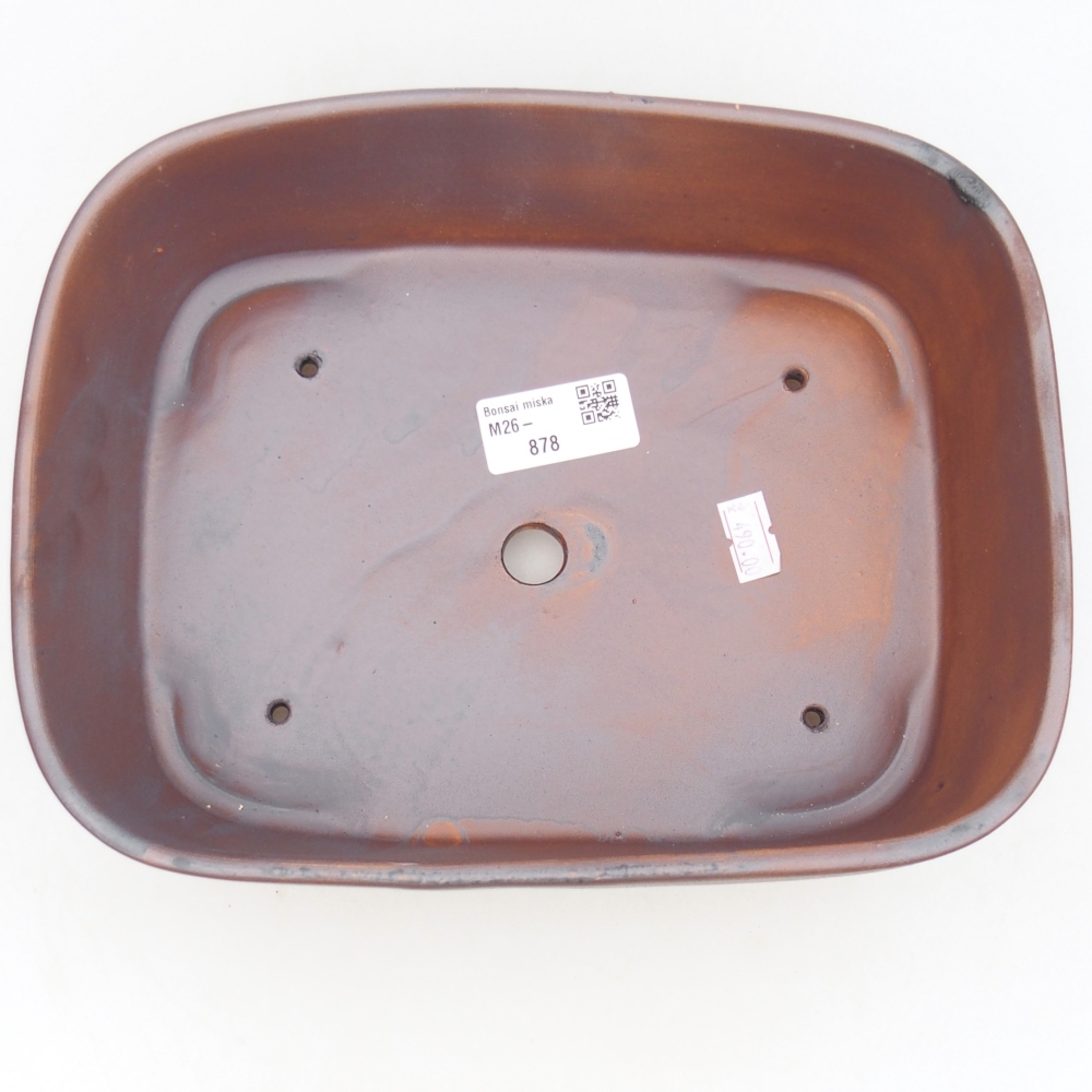 Ciotola bonsai in ceramica 23,5 x 18 x 7,5 cm, colore metallo