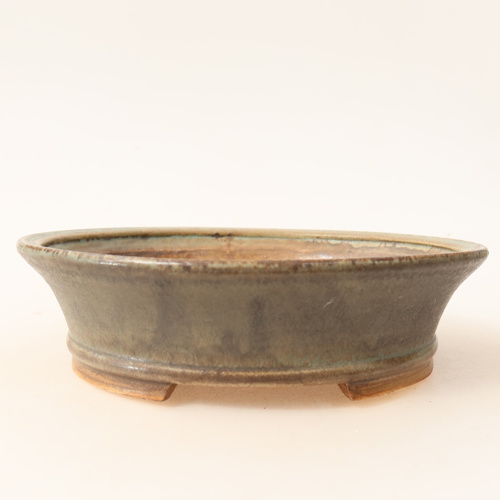 Vaso da bonsai in ceramica 17,5 x 16,5 x 4,5 cm, colore marrone