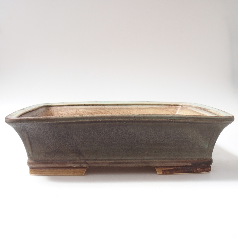Ciotola per bonsai in ceramica 29 x 24 x 8 cm, verde