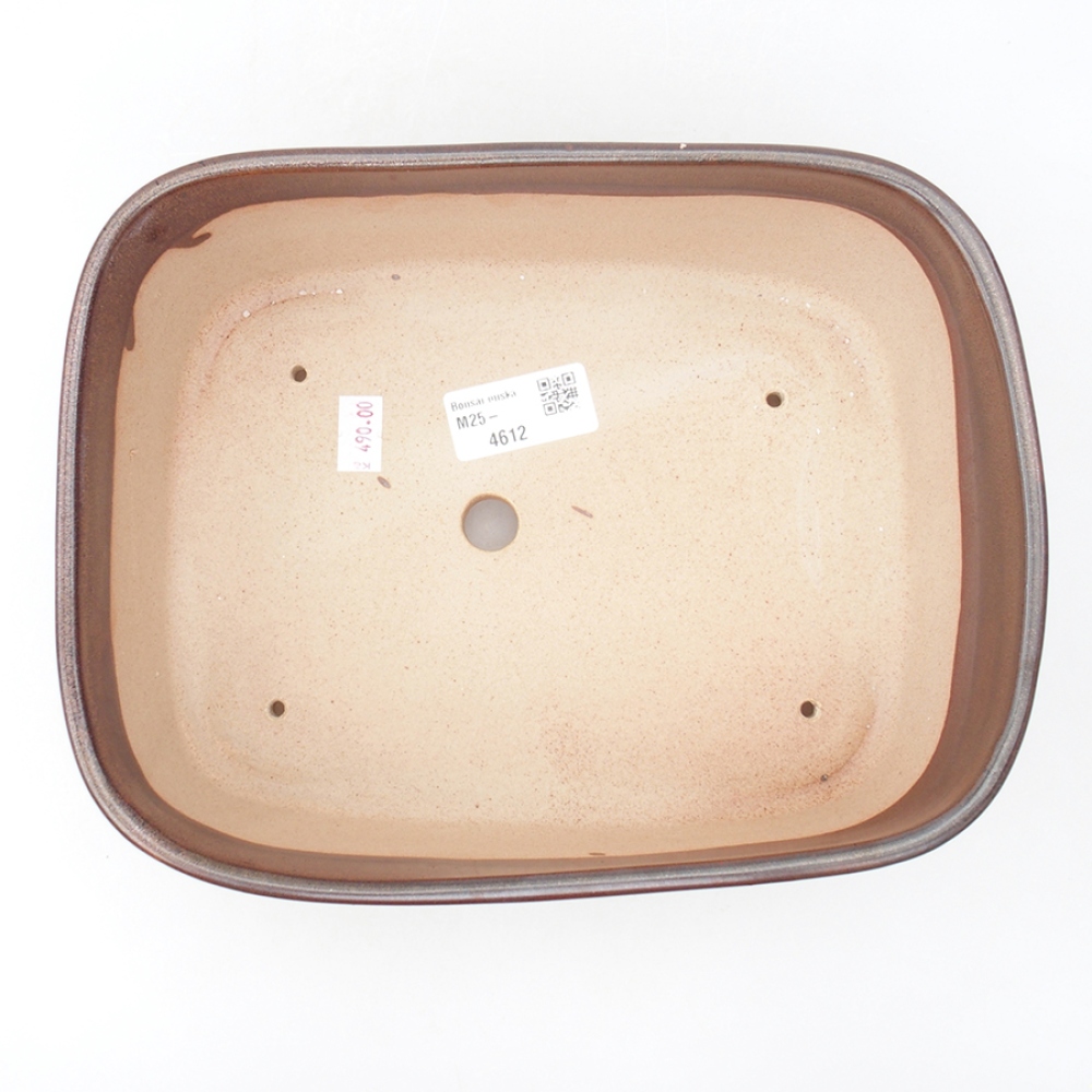 Ciotola per bonsai in ceramica 23 x 18 x 7,5 cm, marrone