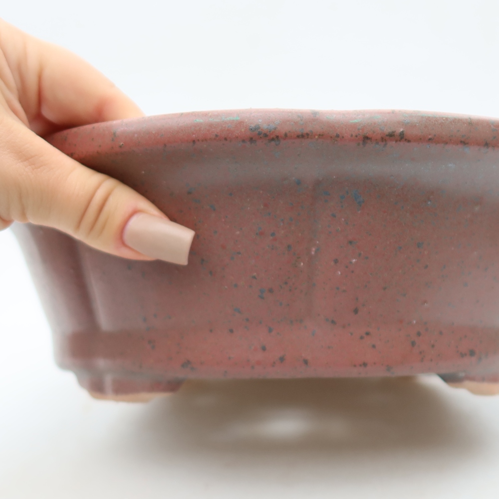 Ciotola per bonsai in ceramica 26,5 x 26,5 x 8,5 cm, rosa