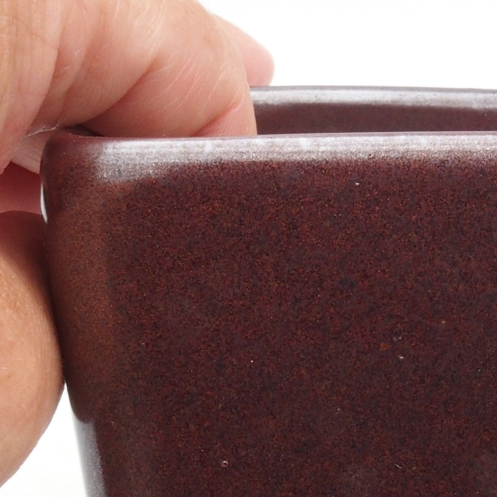 Ciotola per bonsai in ceramica 8 x 8 x 10 cm, marrone