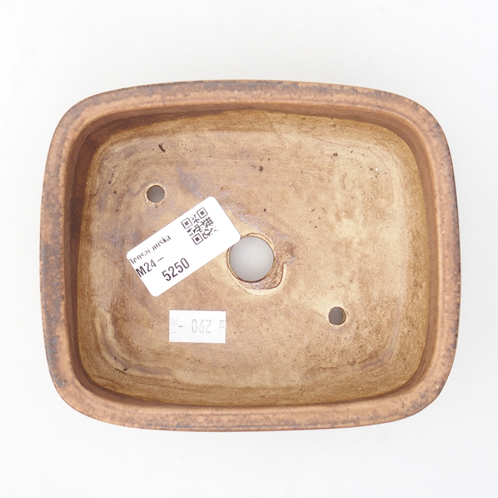 Ciotola per bonsai in ceramica 14,5 x 11,5 x 4 cm, marrone